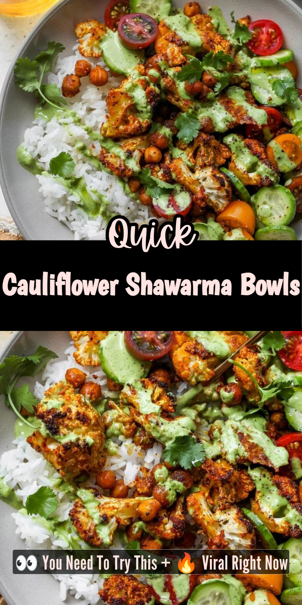 Cauliflower Shawarma Bowls