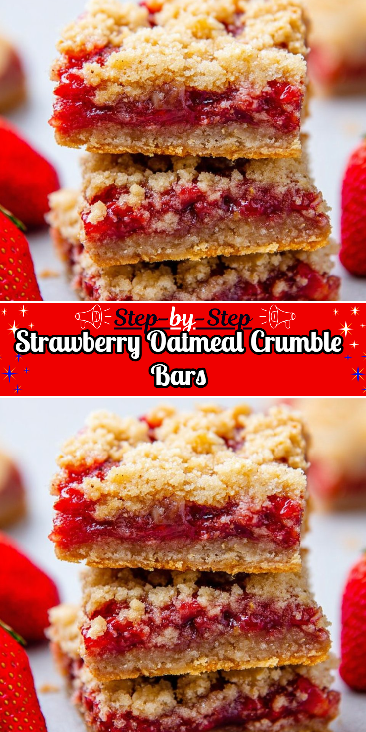 Strawberry Oatmeal Crumble Bars
