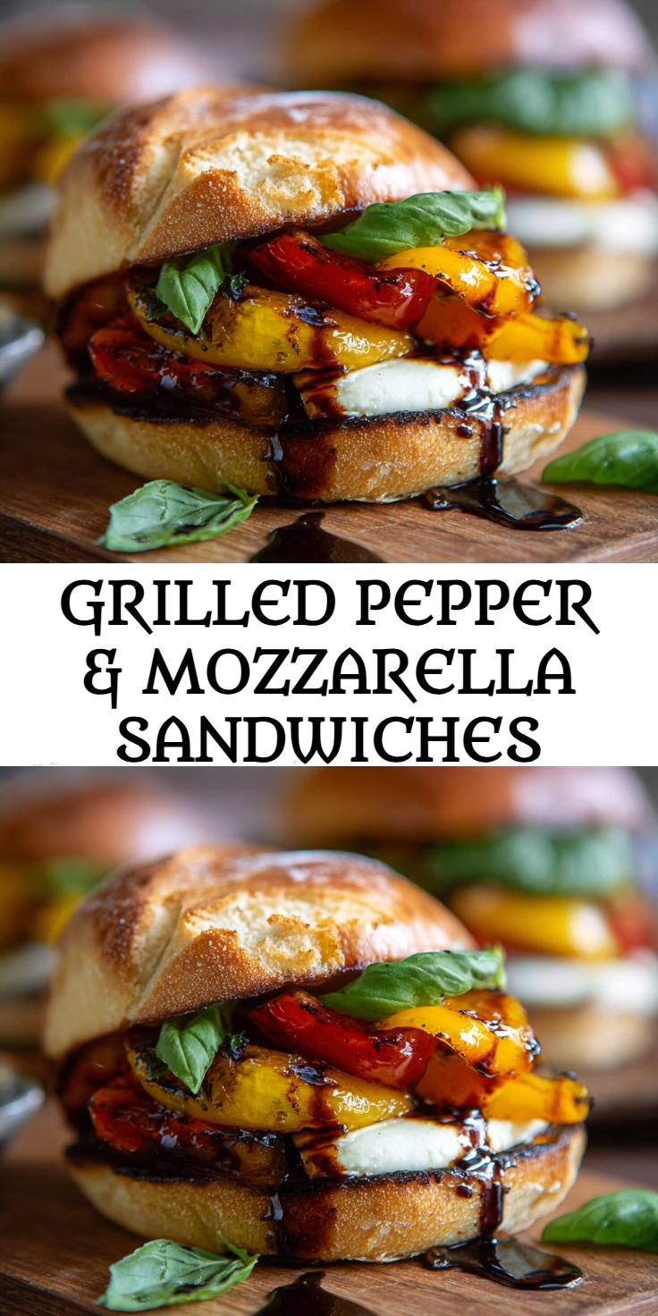 Grilled Pepper & Mozzarella Sandwiches