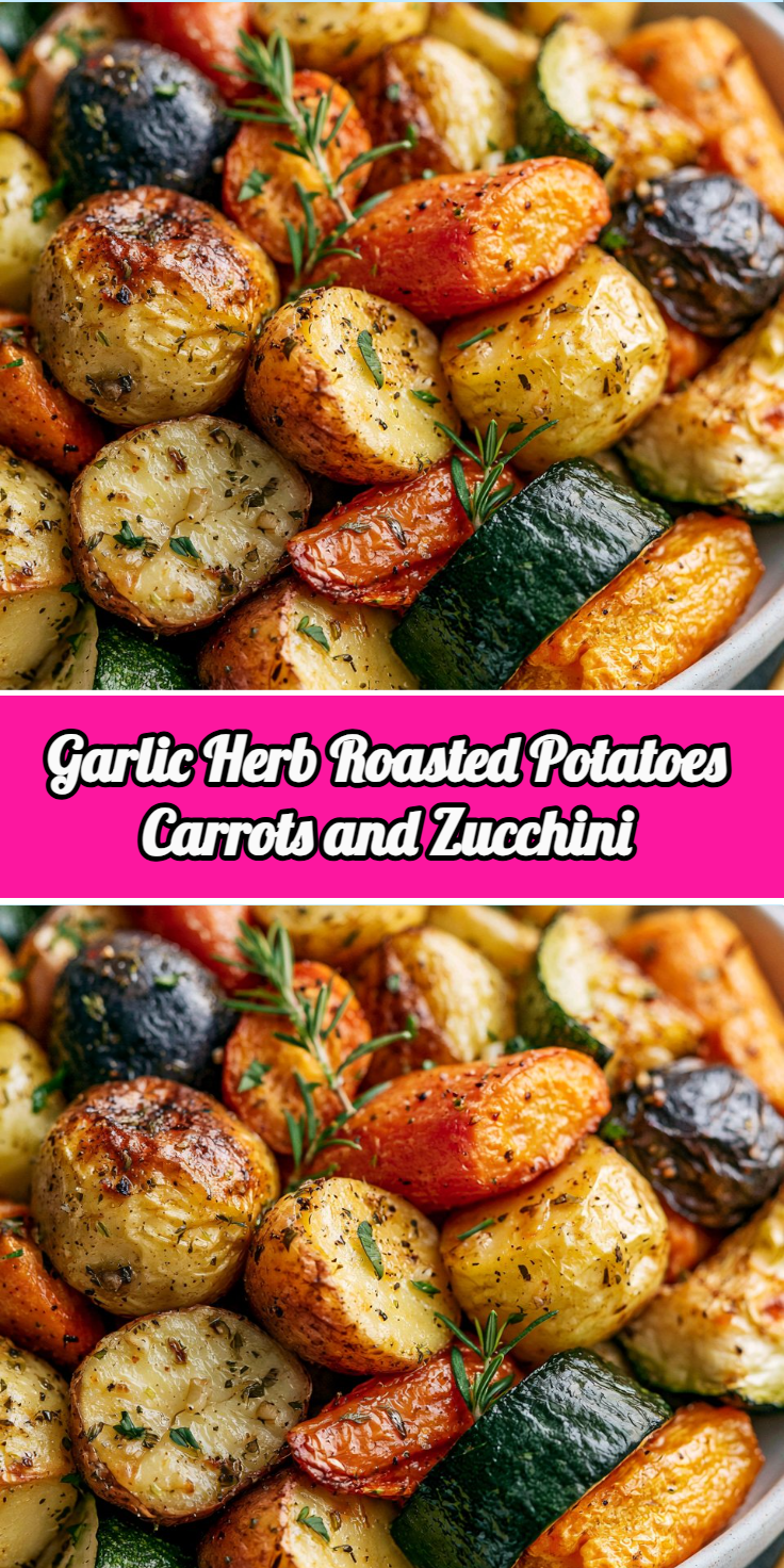 Garlic Herb Roasted Potatoes Carrots and Zucchini