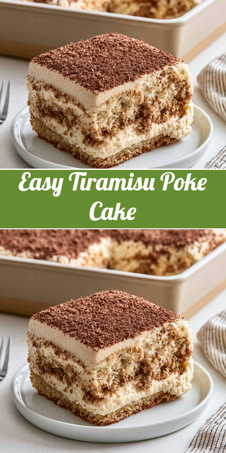Easy Tiramisu Poke Cake