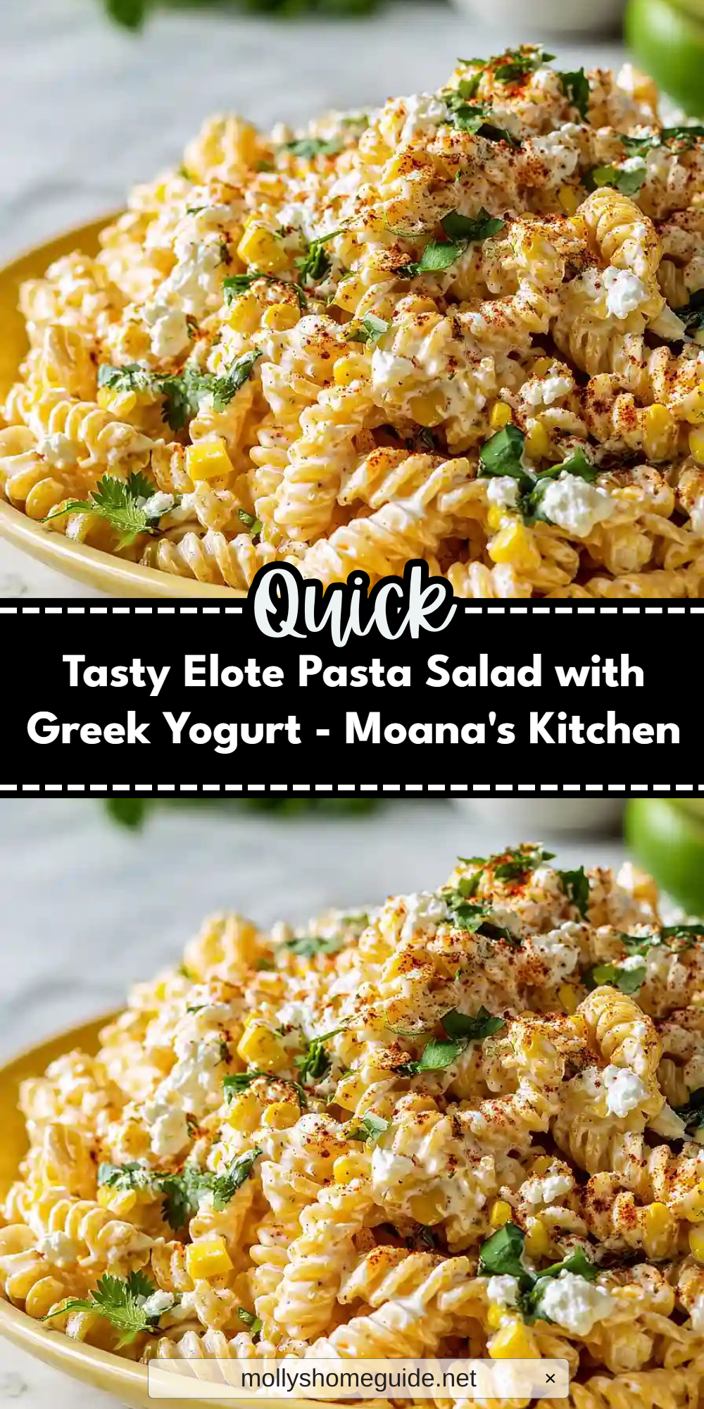 Tasty Elote Pasta Salad with Greek Yogurt - Moana's Kitchen