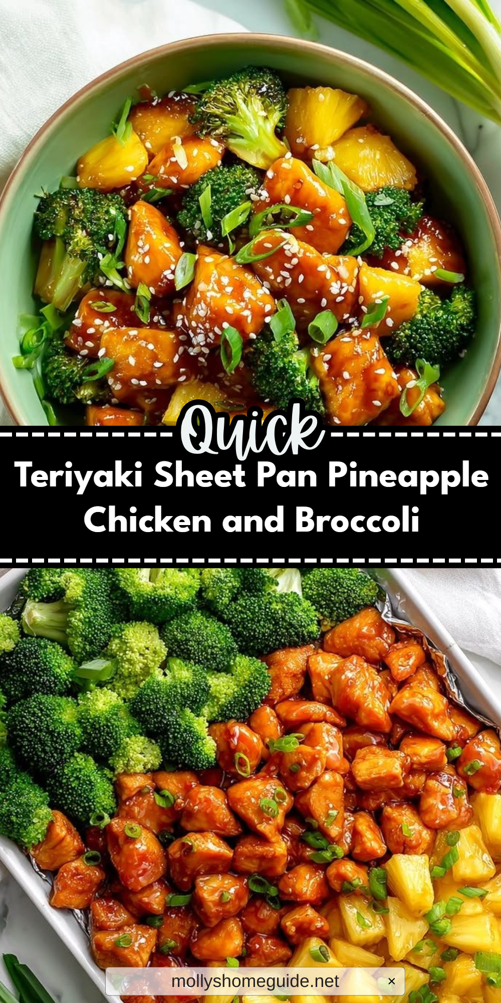 Teriyaki Sheet Pan Pineapple Chicken and Broccoli