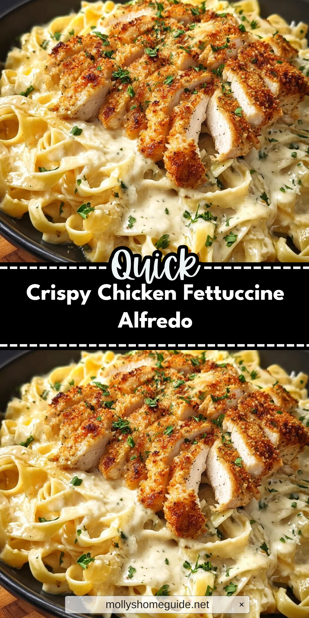 Crispy Chicken Fettuccine Alfredo