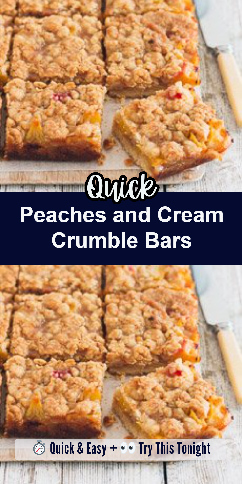 Peaches and Cream Crumble Bars
