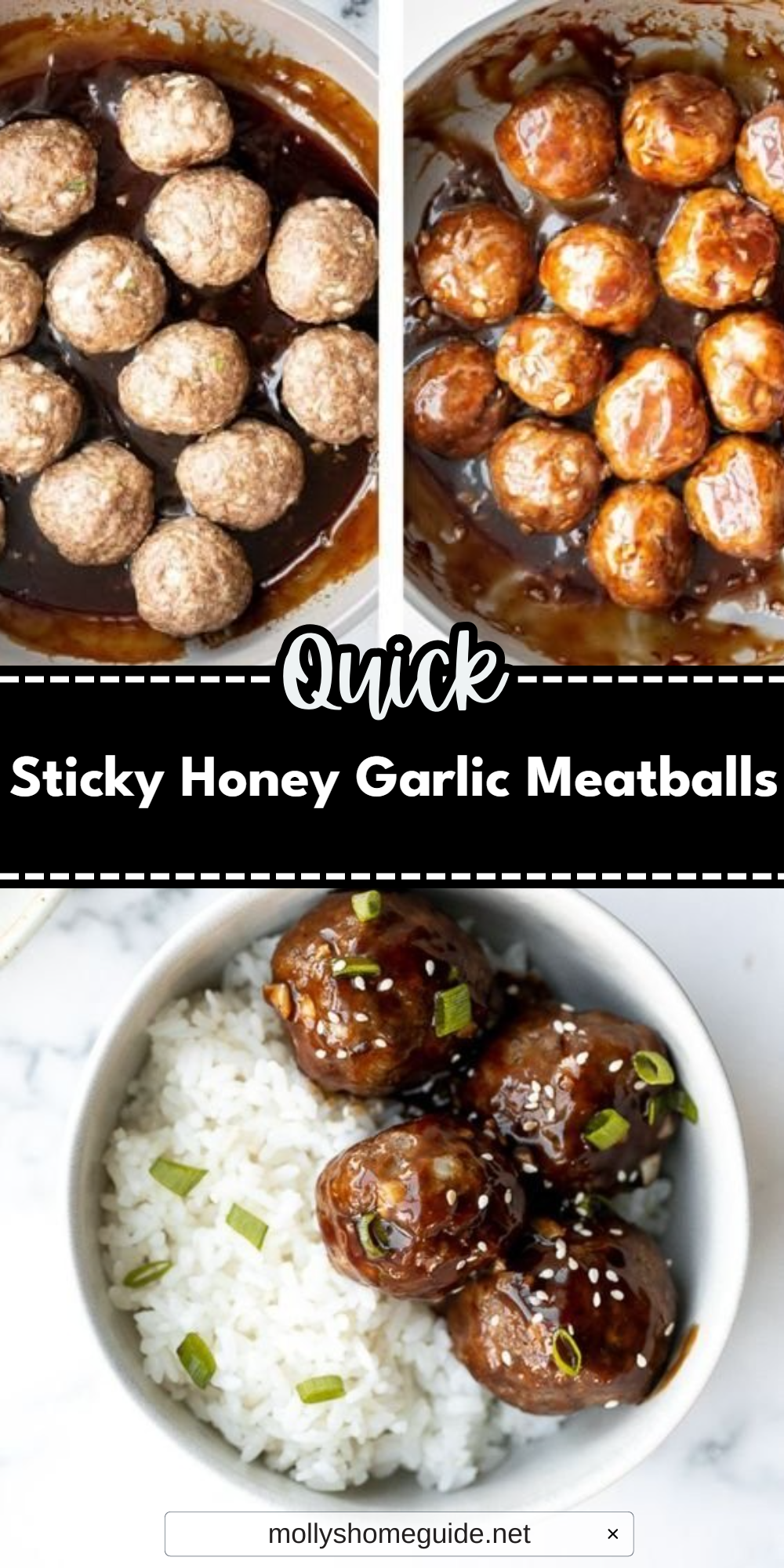 Sticky Honey Garlic Meatballs