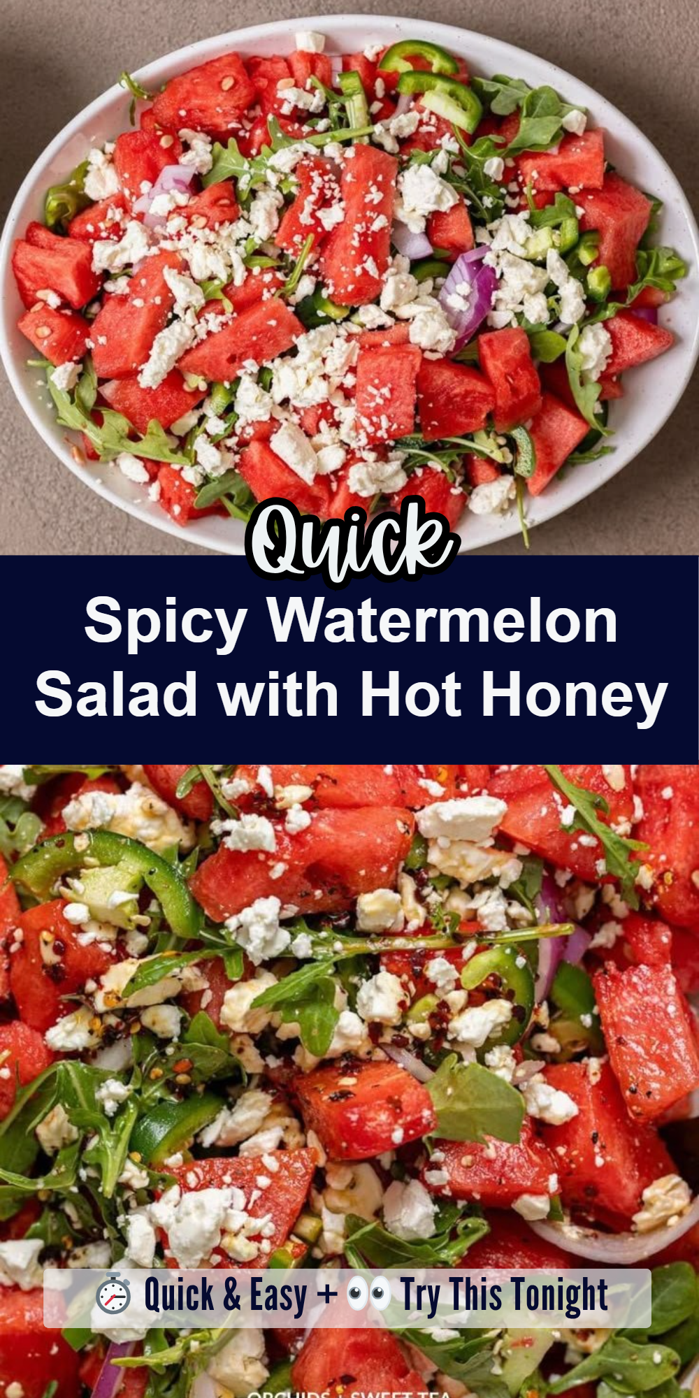 Spicy Watermelon Salad with Hot Honey