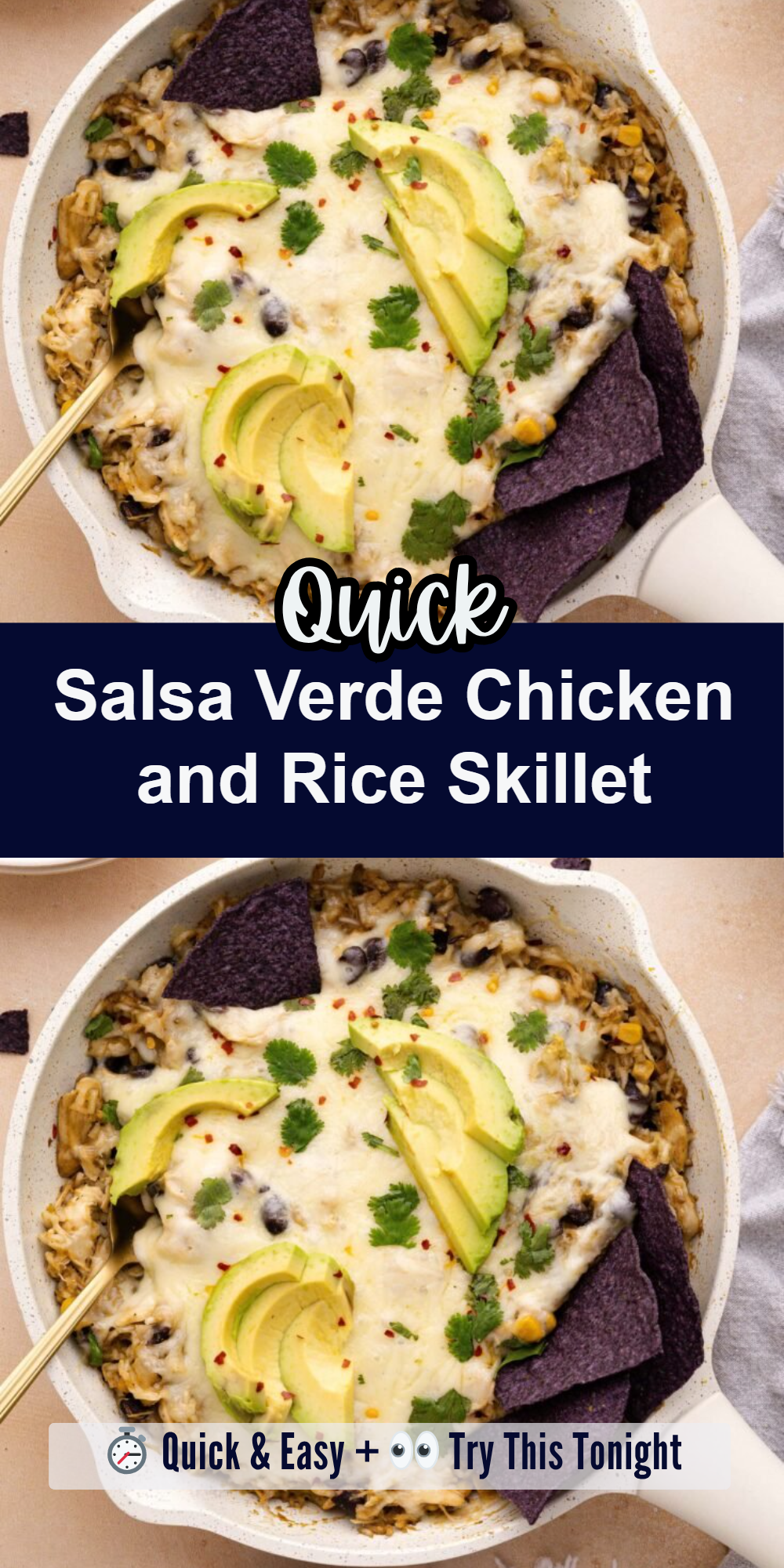 Salsa Verde Chicken and Rice Skillet