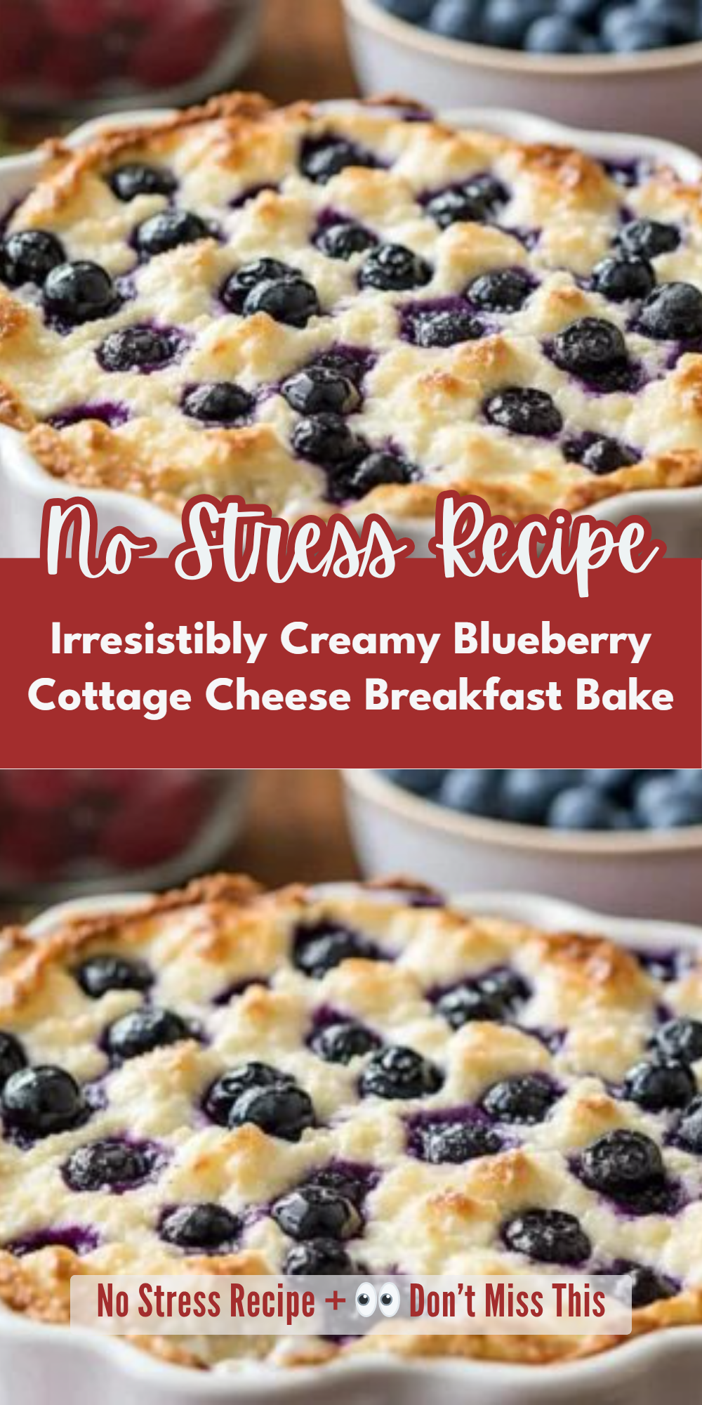 Irresistibly Creamy Blueberry Cottage Cheese Breakfast Bake