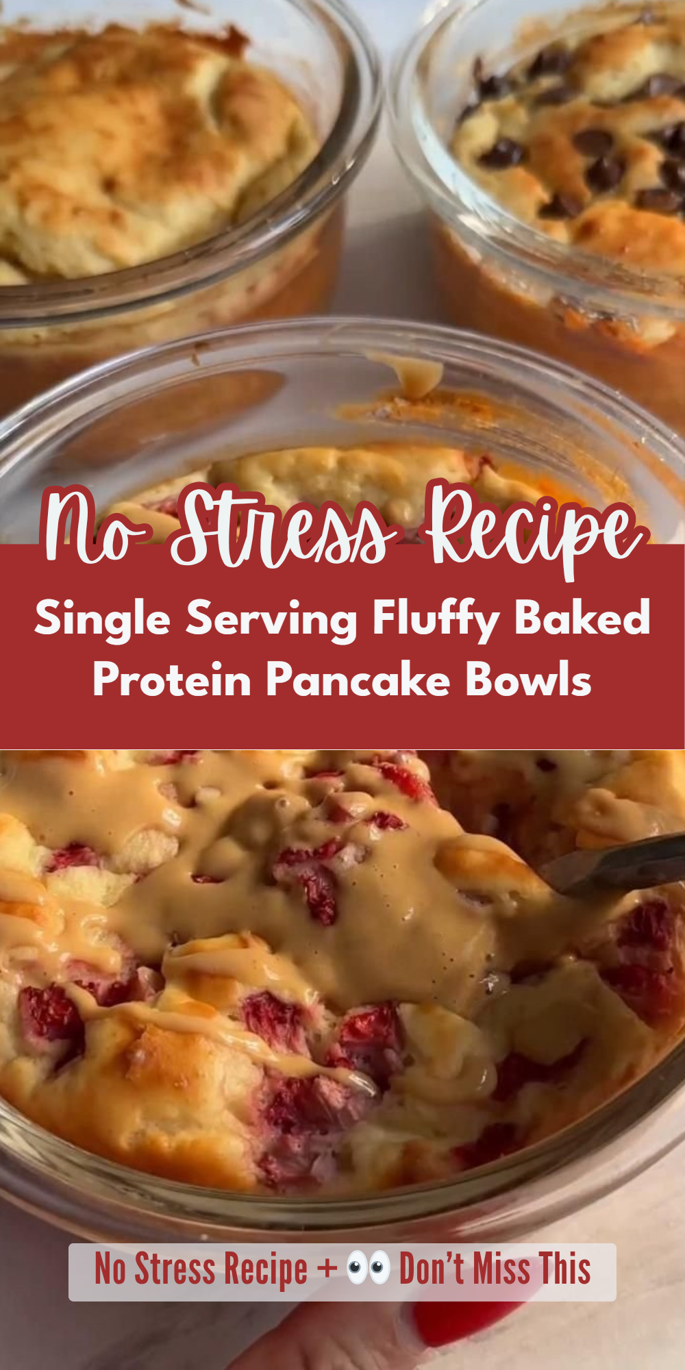 Single Serving Fluffy Baked Protein Pancake Bowls