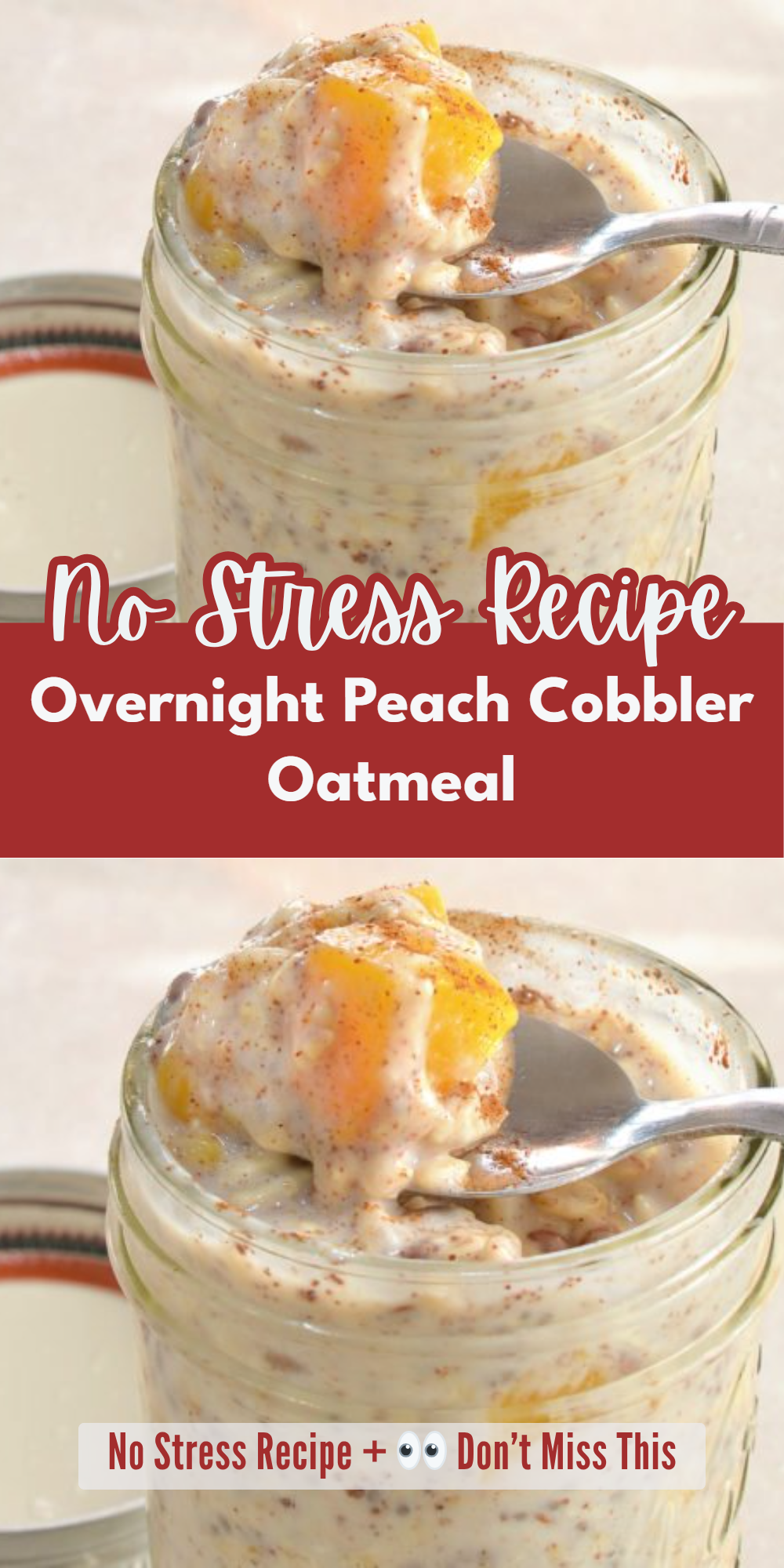 Overnight Peach Cobbler Oatmeal