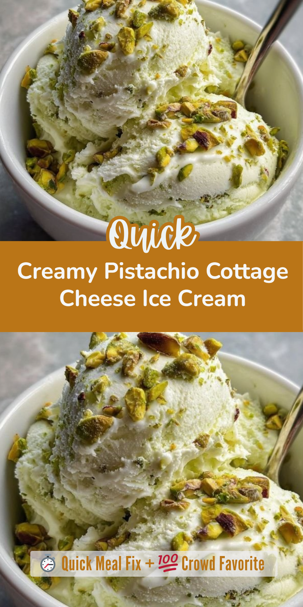 Creamy Pistachio Cottage Cheese Ice Cream