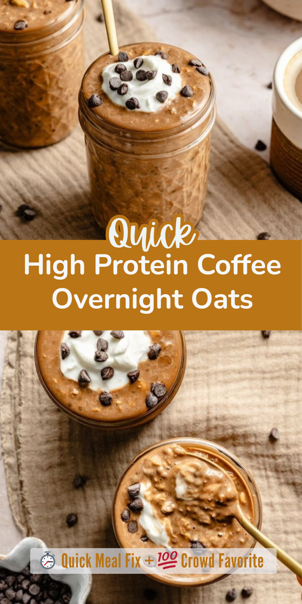 High Protein Coffee Overnight Oats