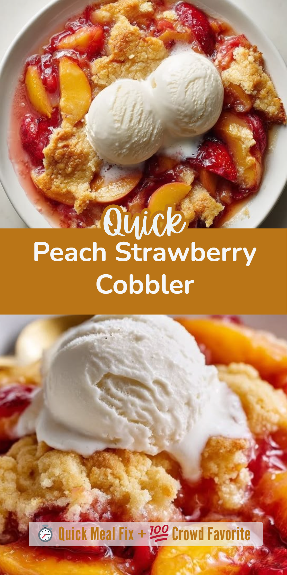 Peach Strawberry Cobbler