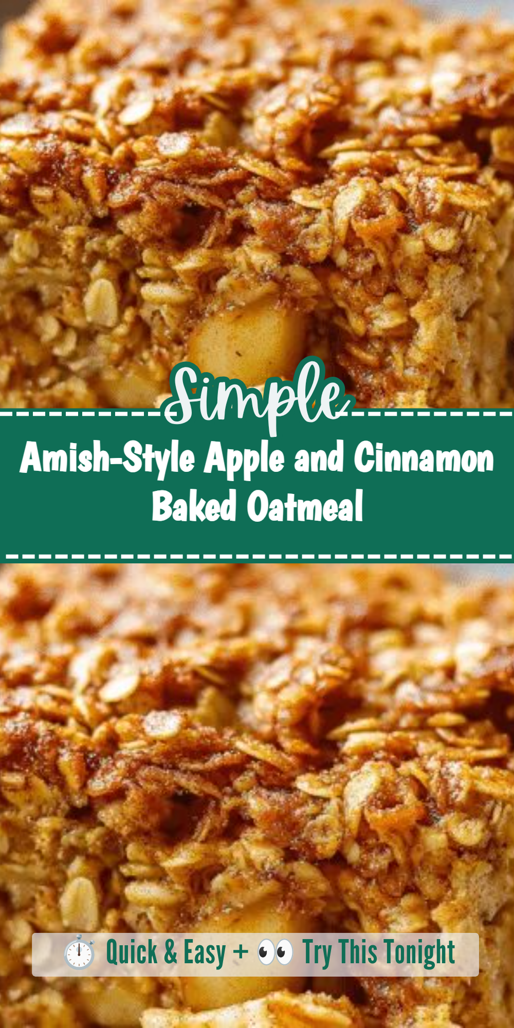 Amish-Style Apple and Cinnamon Baked Oatmeal