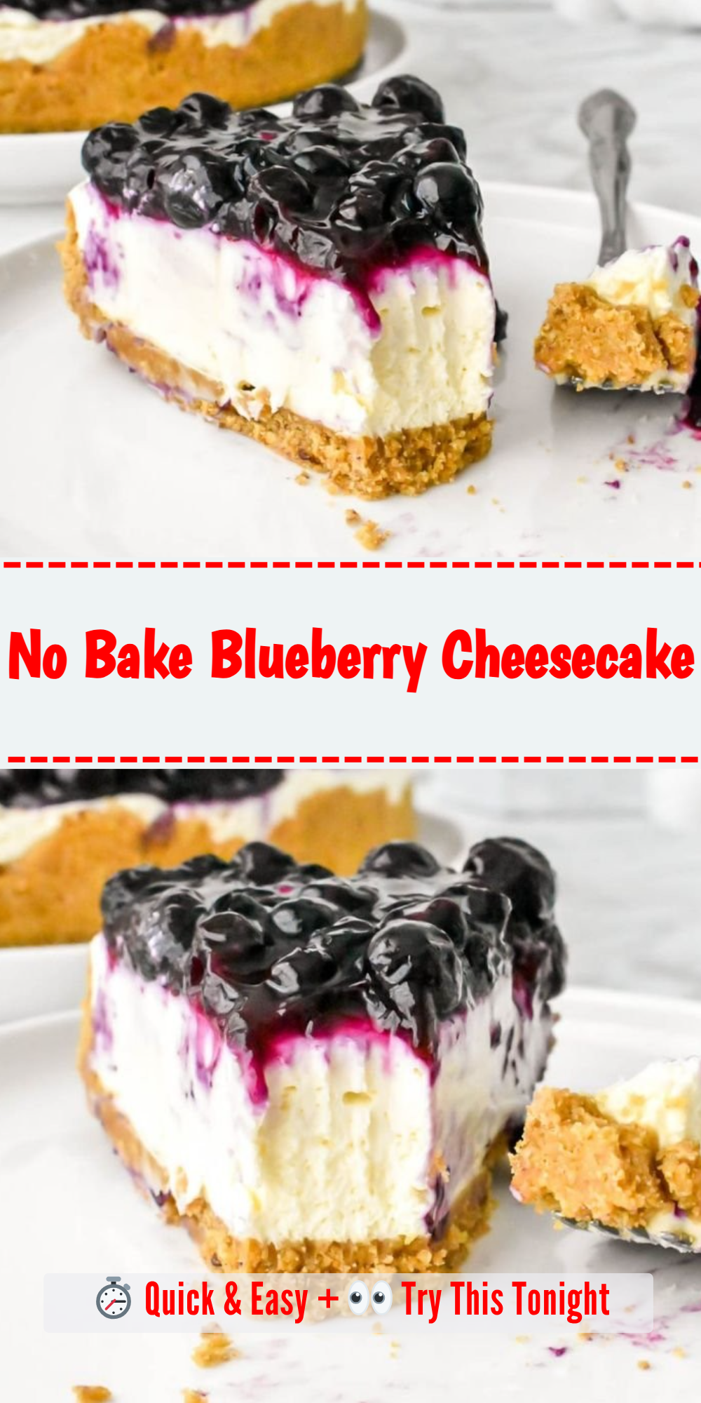 No Bake Blueberry Cheesecake