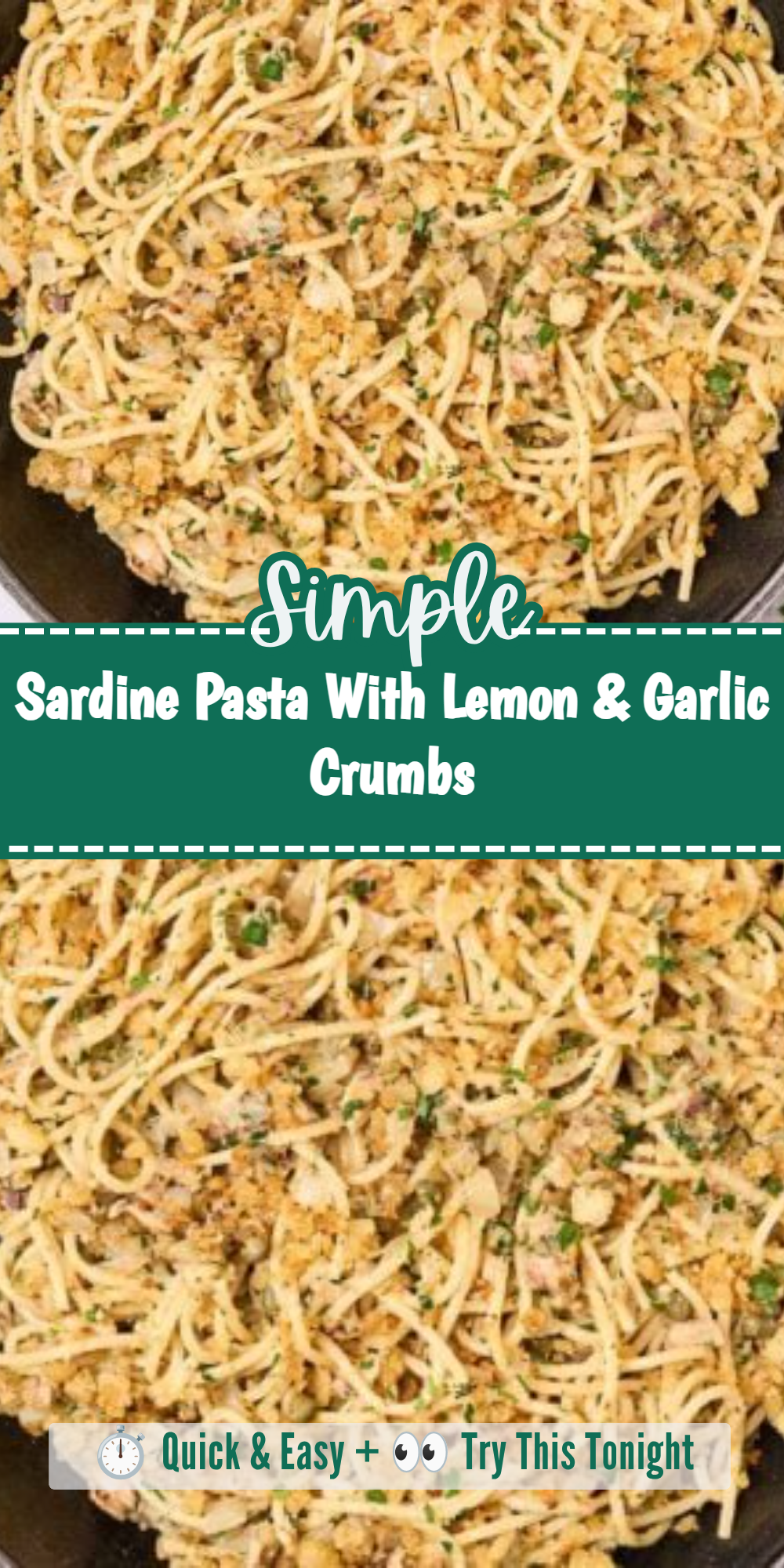 Sardine Pasta With Lemon & Garlic Crumbs