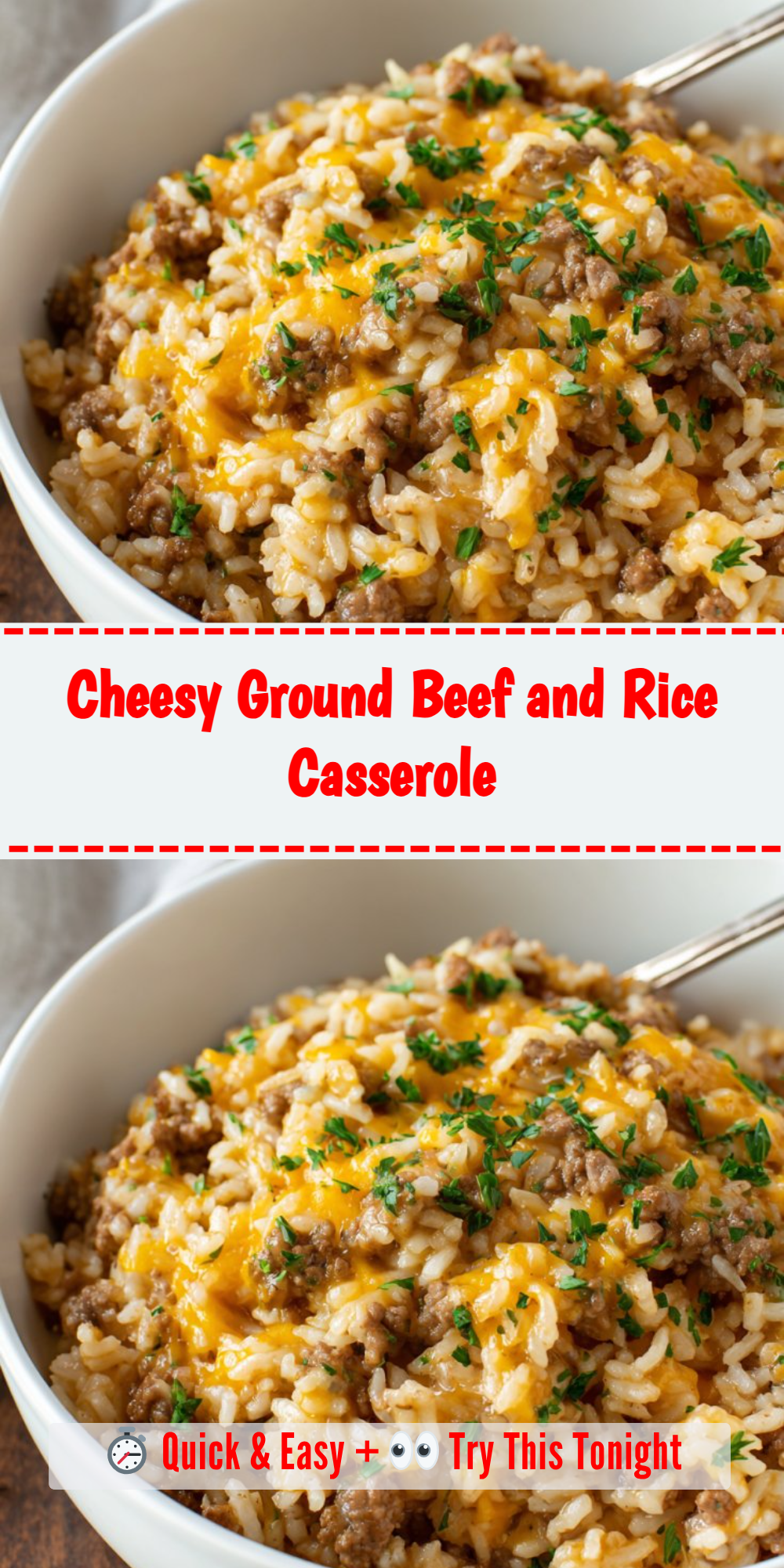 Cheesy Ground Beef and Rice Casserole
