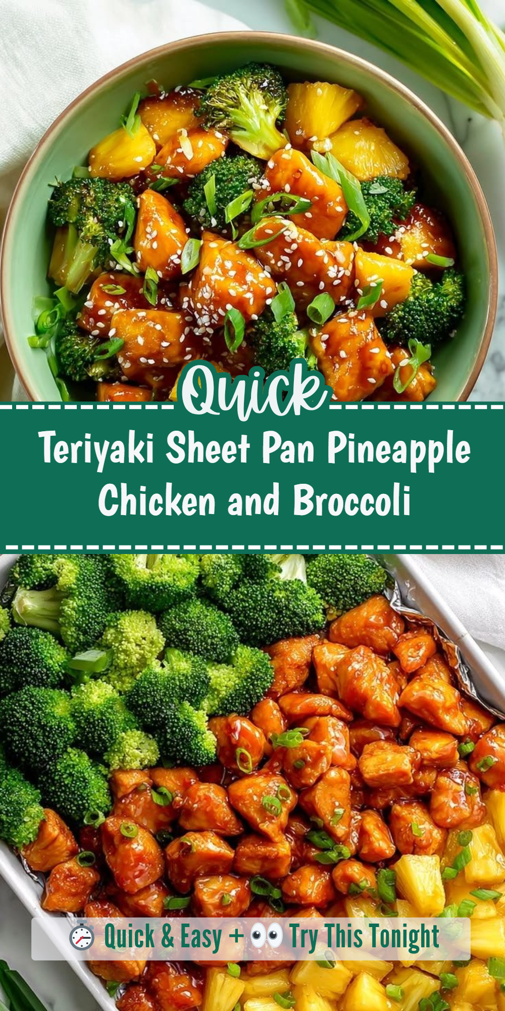Teriyaki Sheet Pan Pineapple Chicken and Broccoli
