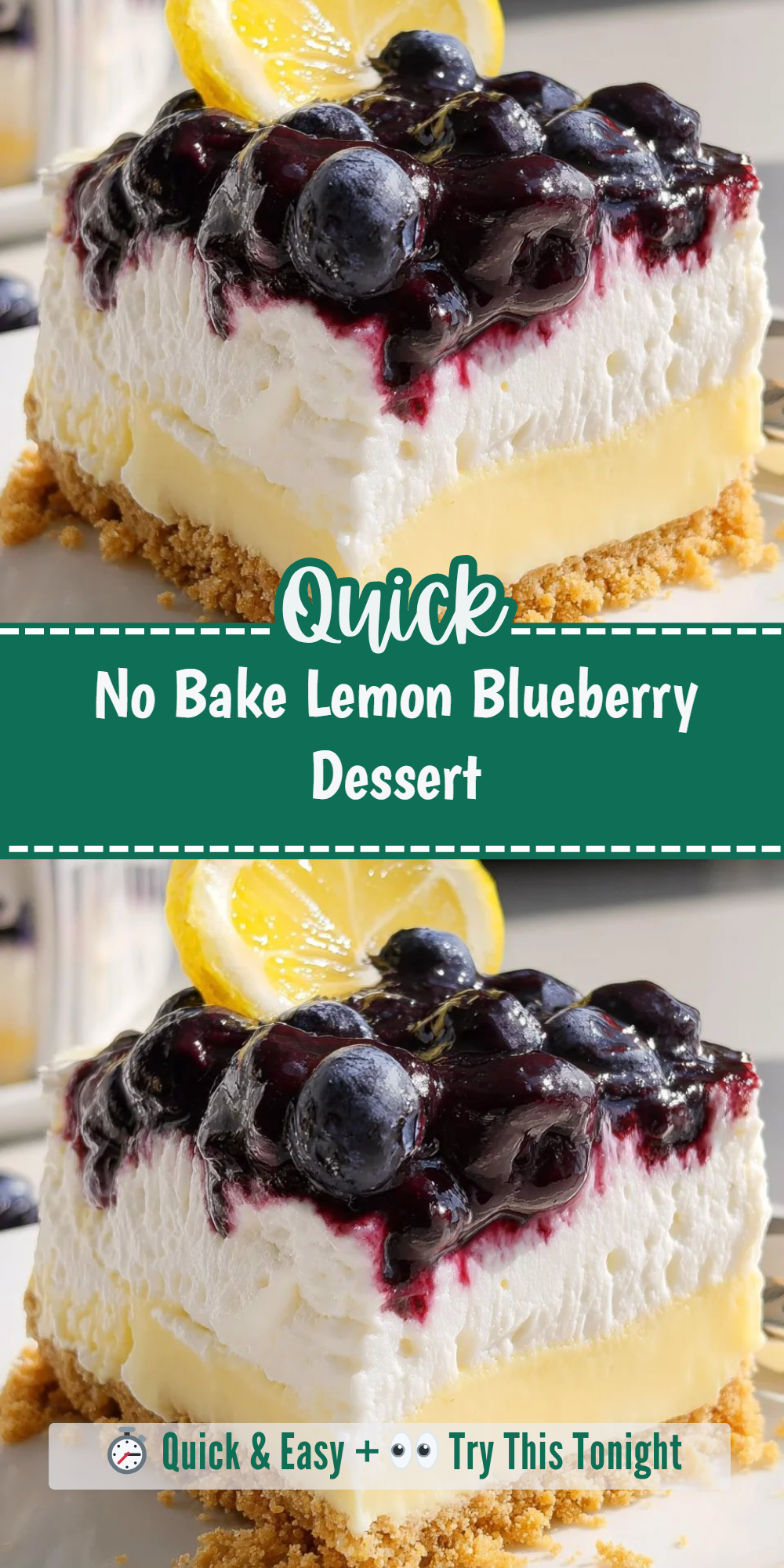 No Bake Lemon Blueberry Dessert