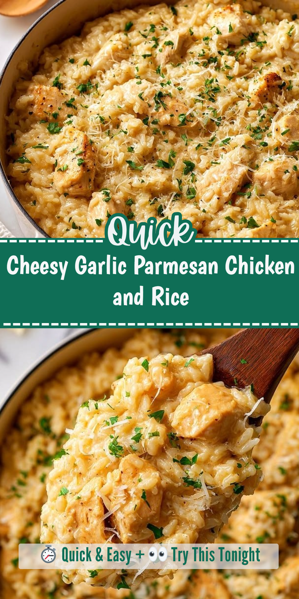 Cheesy Garlic Parmesan Chicken and Rice
