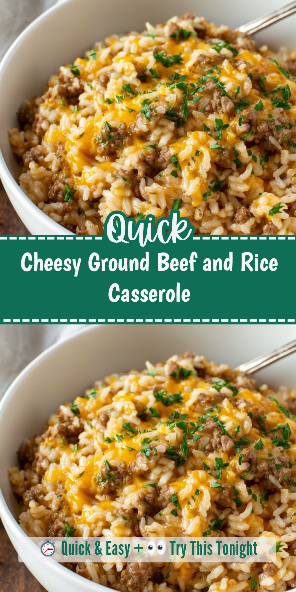 Cheesy Ground Beef and Rice Casserole