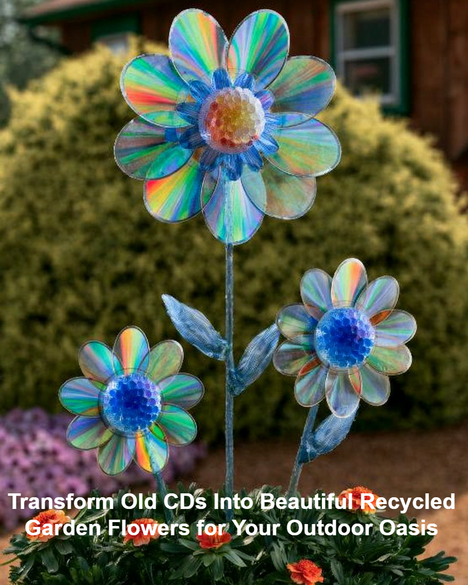 Transform Old CDs Into Stunning Recycled Garden Flowers