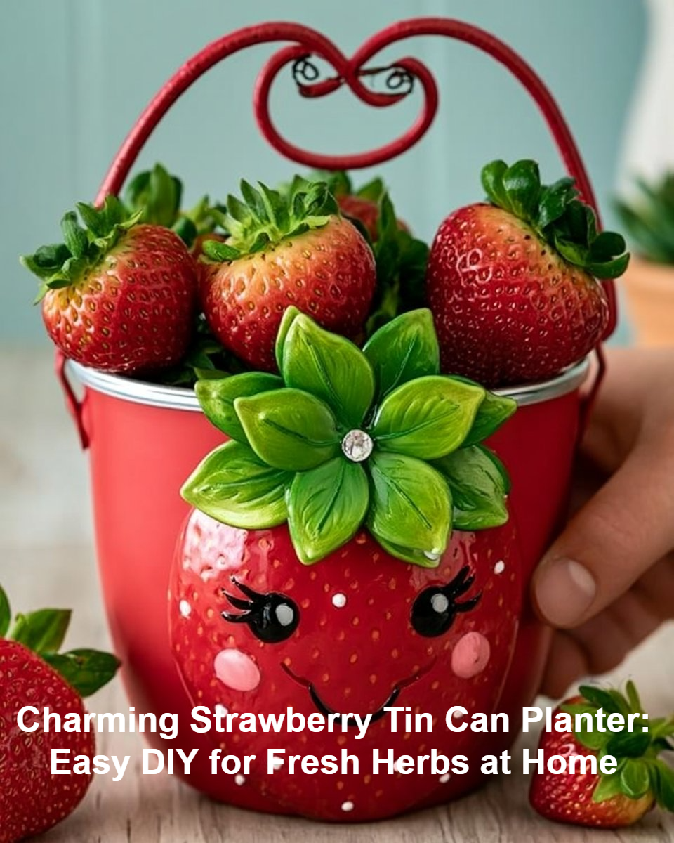 Create a Charming Strawberry Tin Can Planter for Your Home