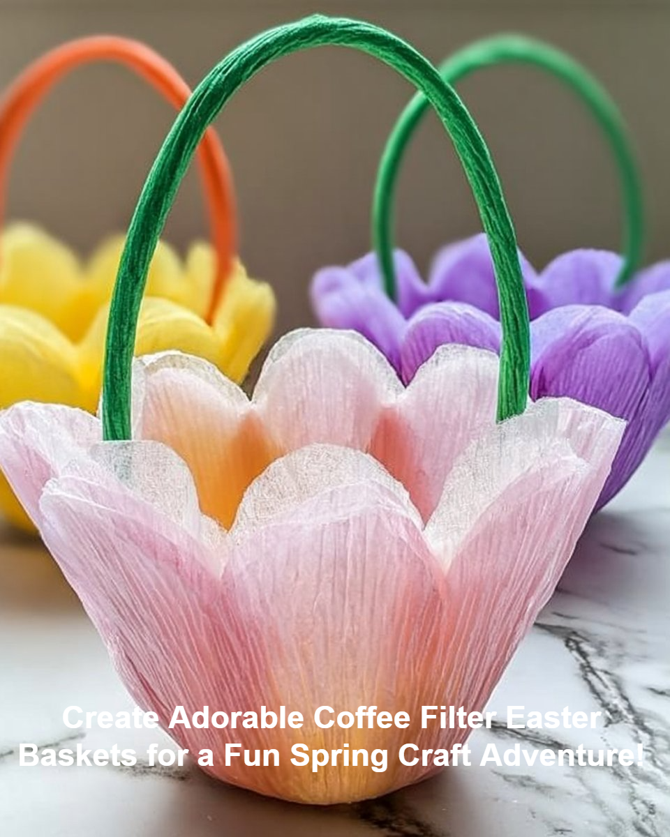 Create Adorable Coffee Filter Easter Baskets - Perfect Spring Craft Idea!