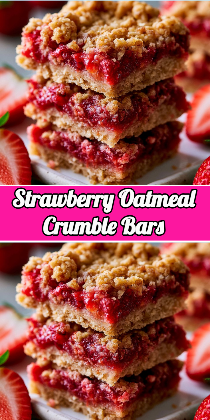 Strawberry Oatmeal Crumble Bars
