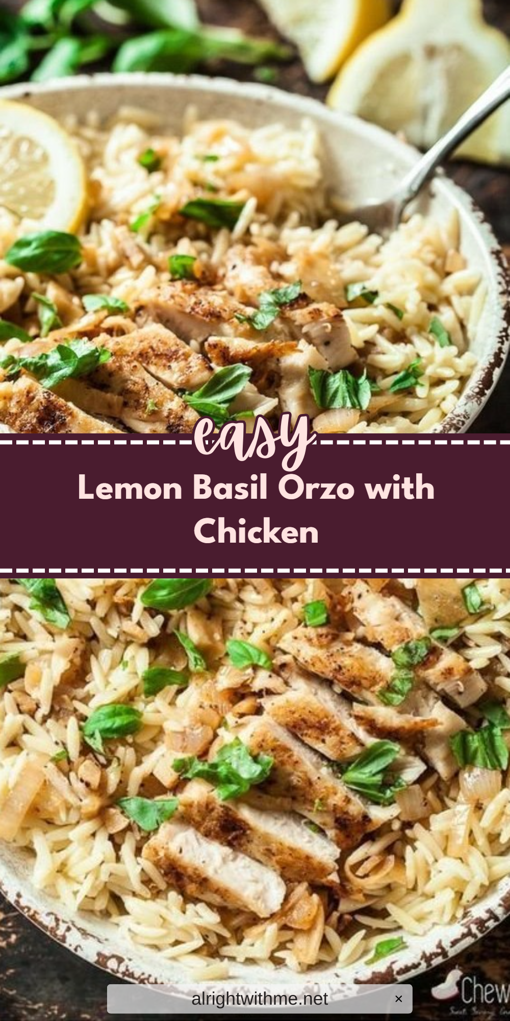 Lemon Basil Orzo with Chicken