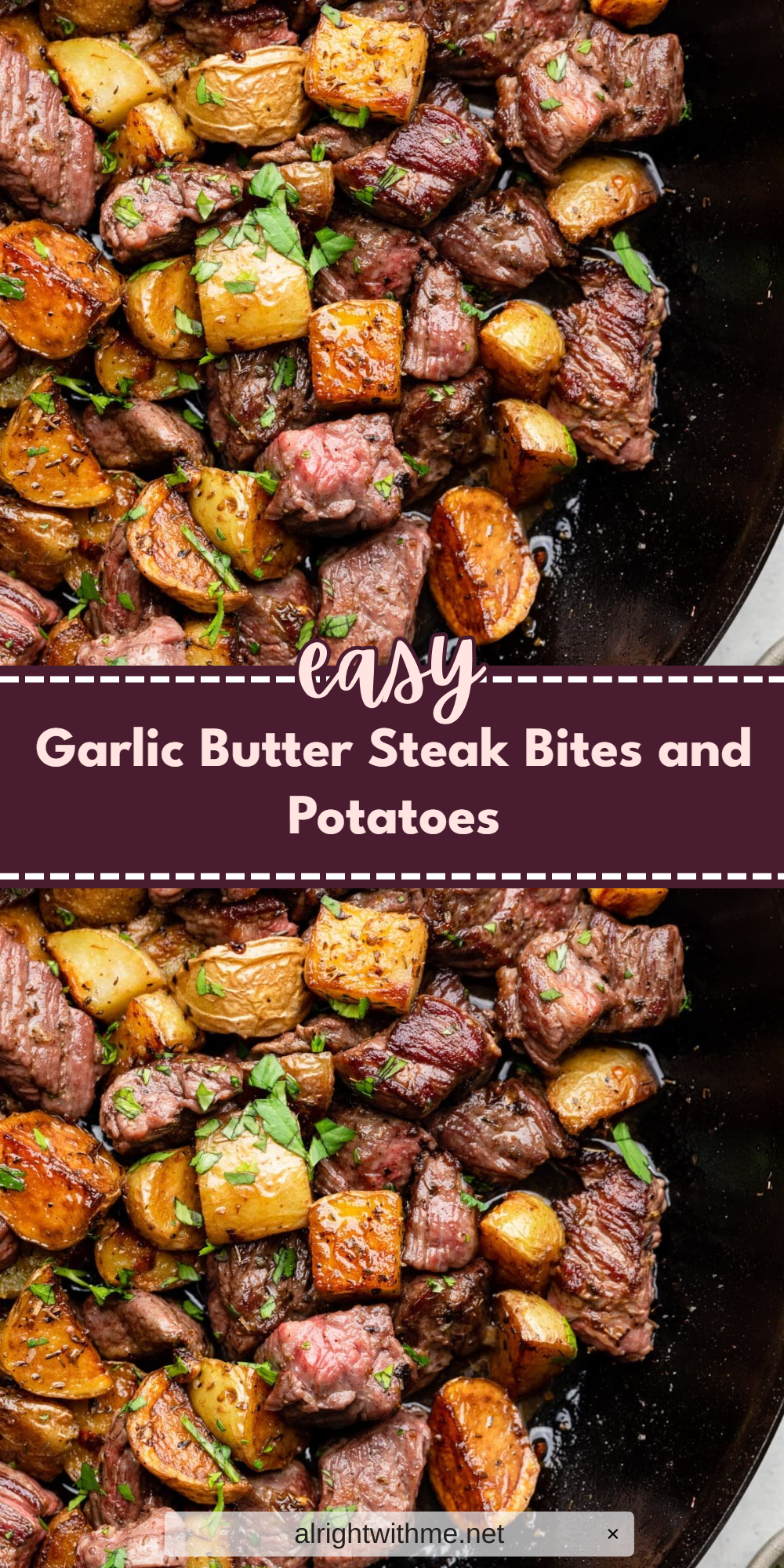Garlic Butter Steak Bites and Potatoes