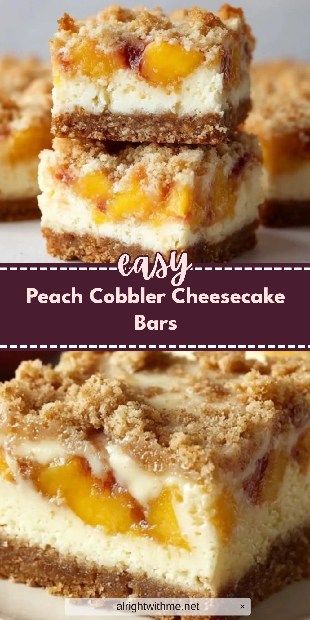 Peach Cobbler Cheesecake Bars