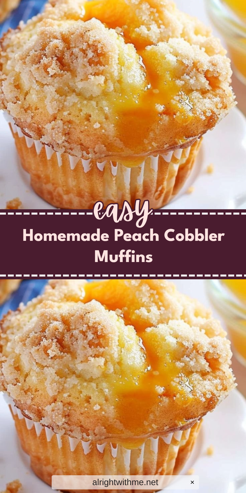 Homemade Peach Cobbler Muffins