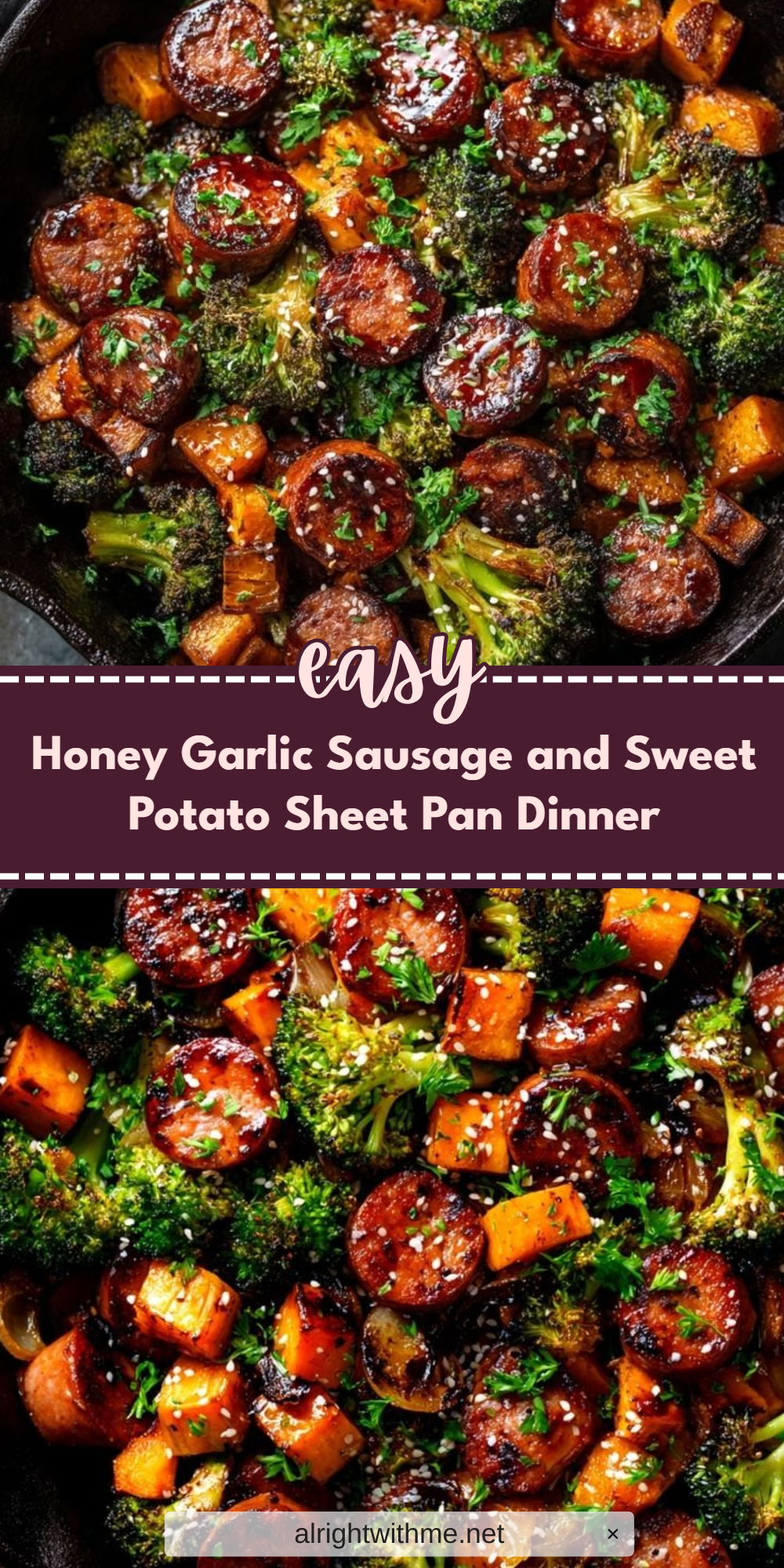 Honey Garlic Sausage and Sweet Potato Sheet Pan Dinner