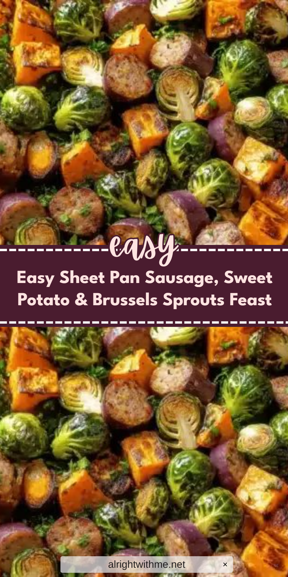 Easy Sheet Pan Sausage, Sweet Potato & Brussels Sprouts Feast