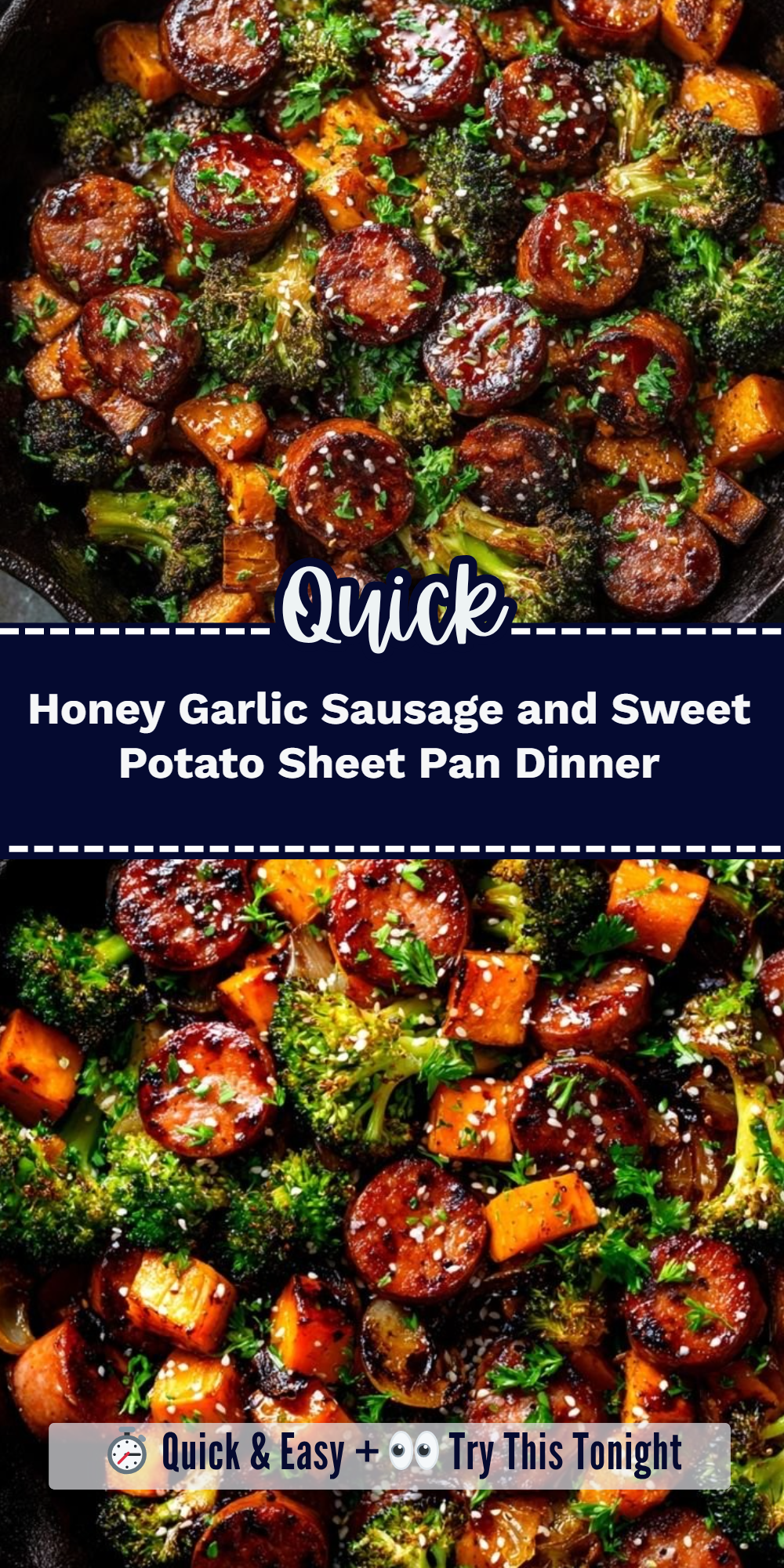 Honey Garlic Sausage and Sweet Potato Sheet Pan Dinner