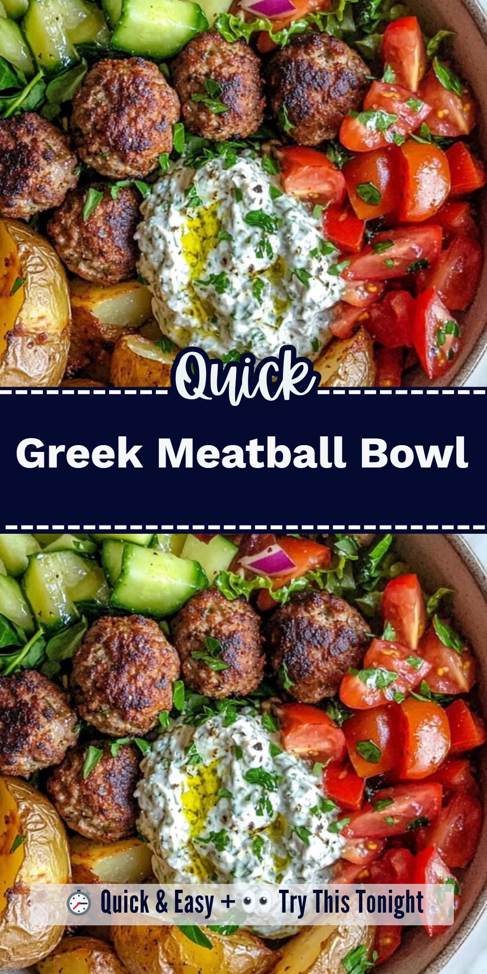 Greek Meatball Bowl