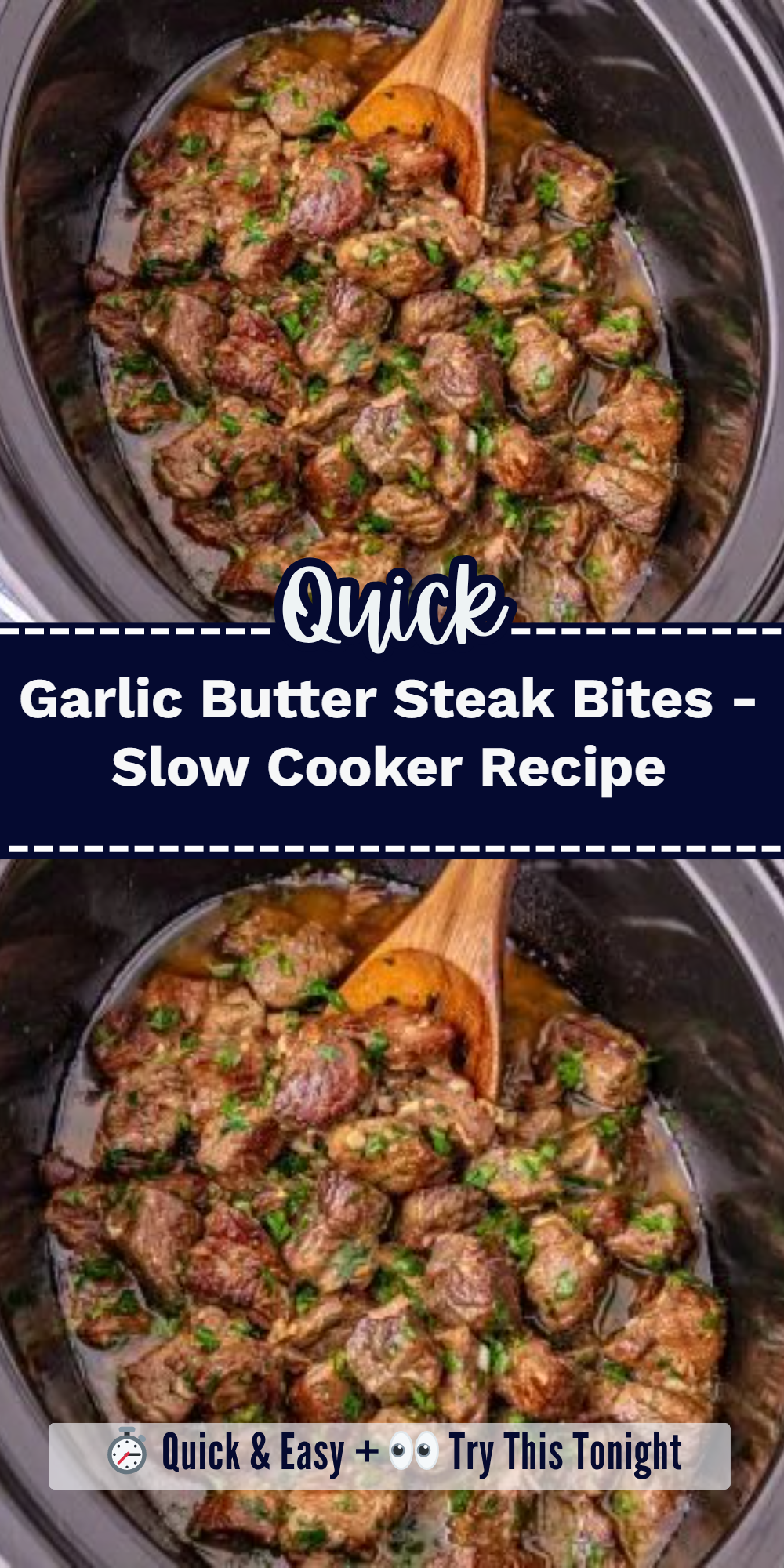 Garlic Butter Steak Bites - Slow Cooker Recipe
