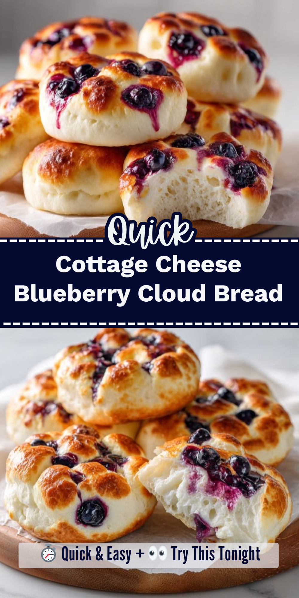 Cottage Cheese Blueberry Cloud Bread