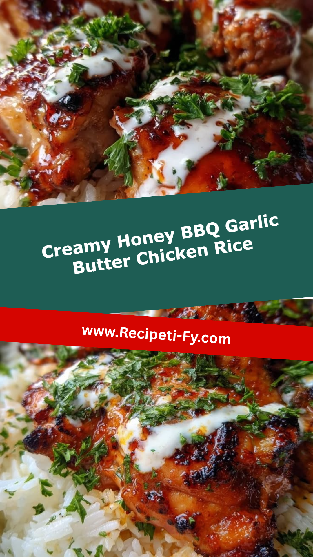 Creamy Honey BBQ Garlic Butter Chicken Rice