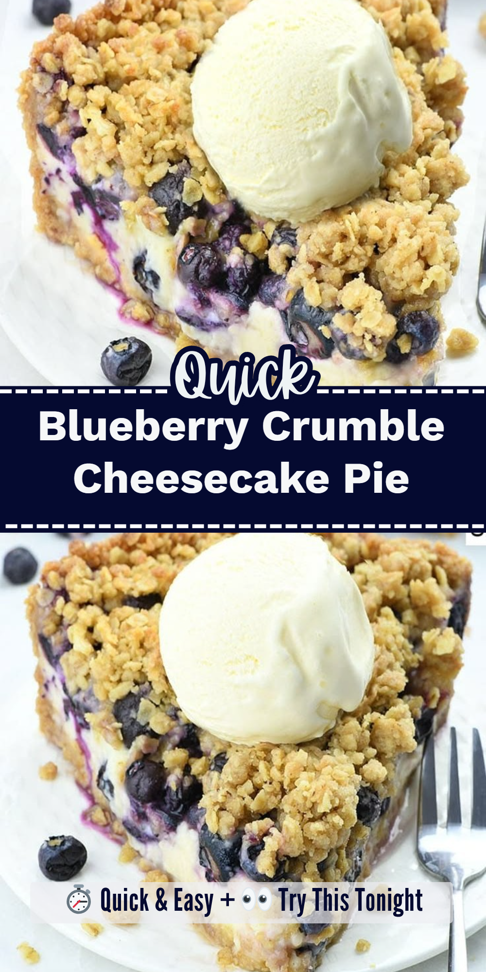 Blueberry Crumble Cheesecake Pie