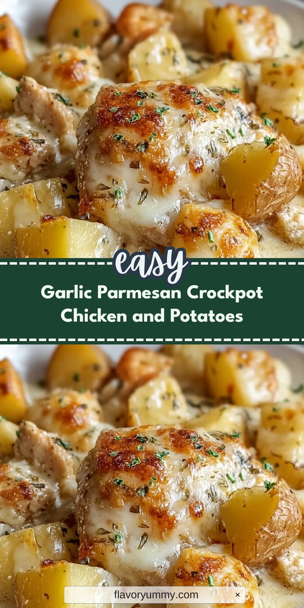 Garlic Parmesan Crockpot Chicken and Potatoes
