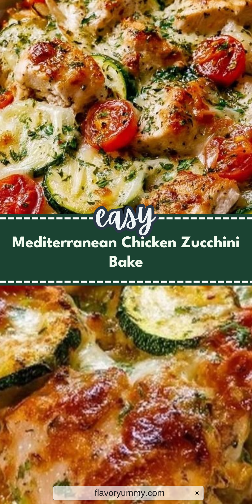 Mediterranean Chicken Zucchini Bake
