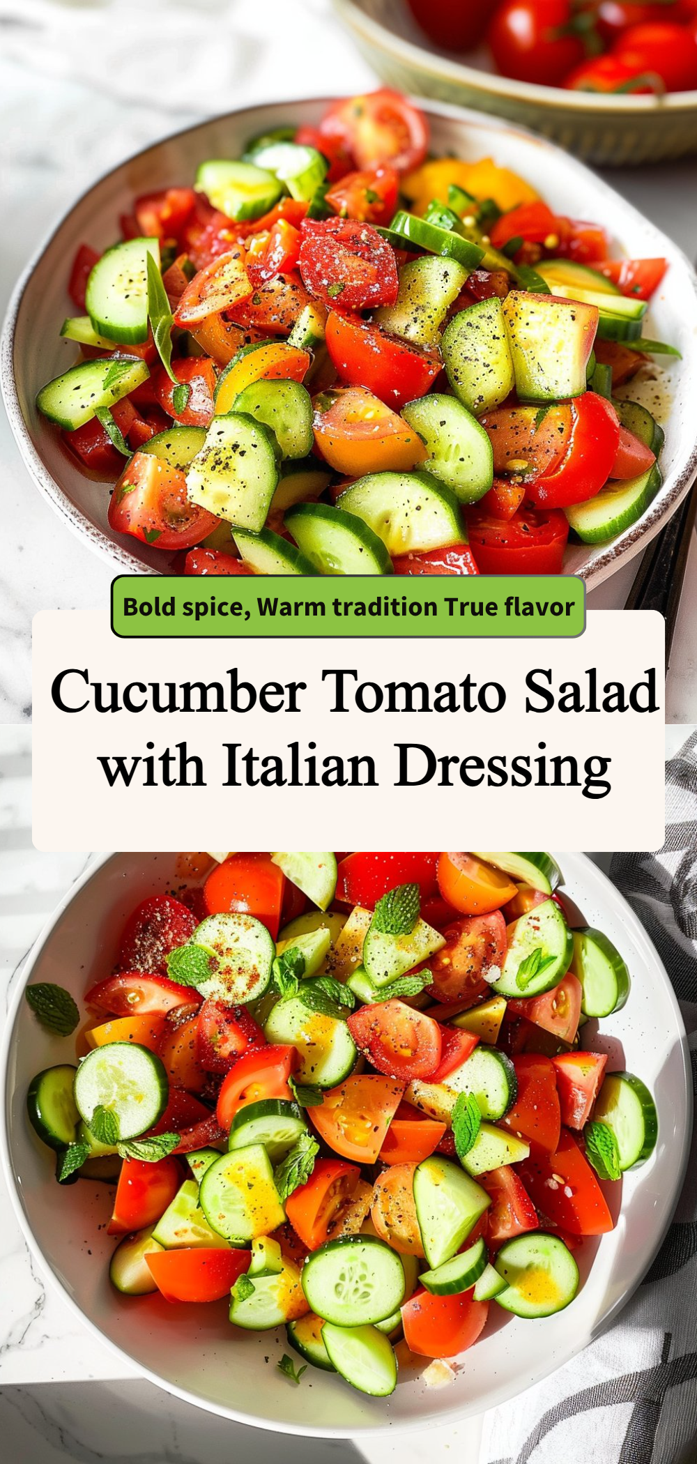 Cucumber Tomato Salad with Italian Dressing 4 Cucumber Tomato Salad with Italian Dressing