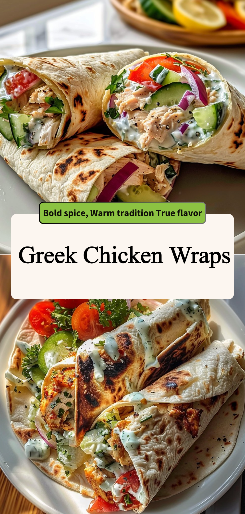 Greek Chicken Wraps 4 Greek Chicken Wraps
