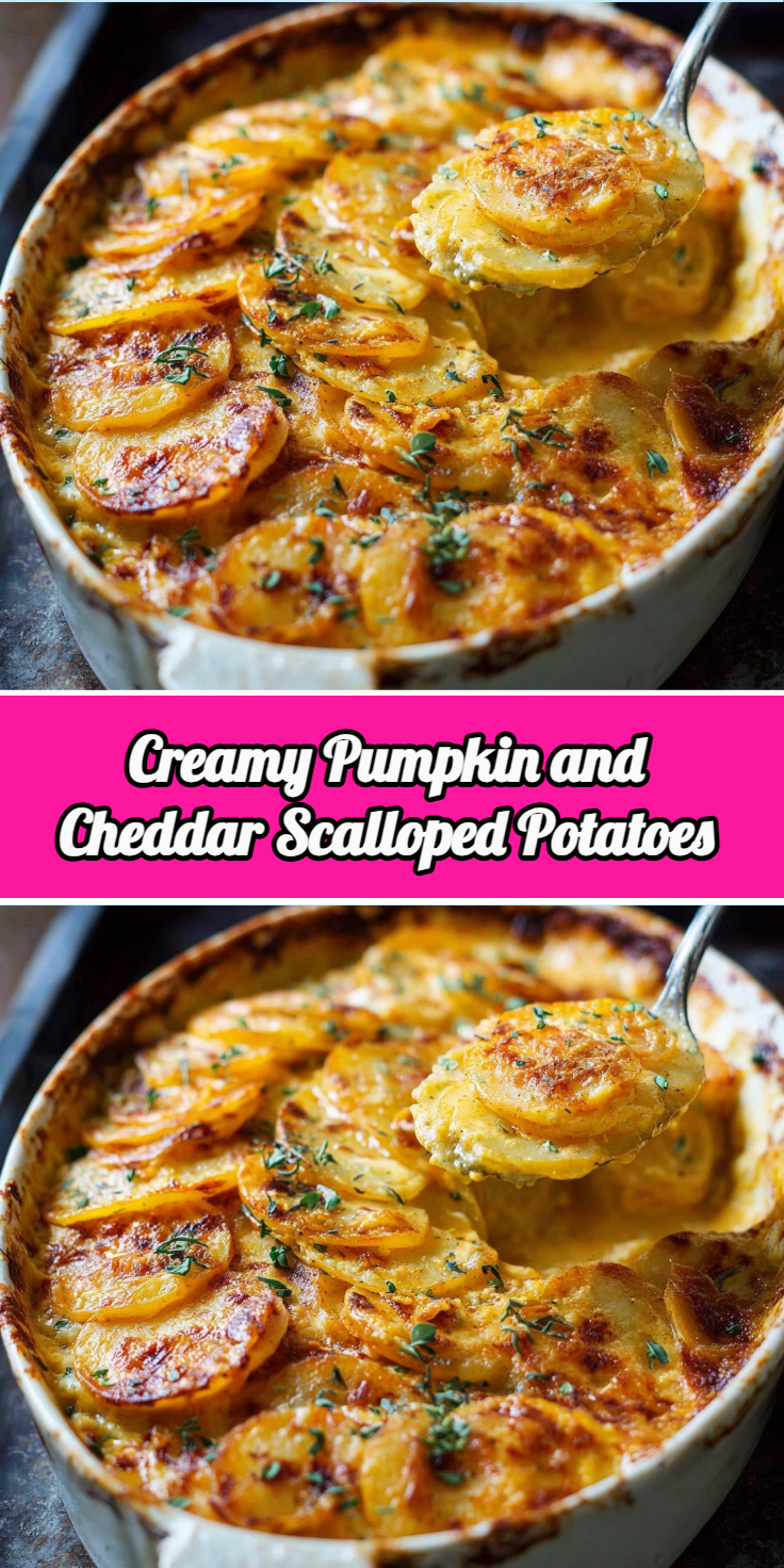 Creamy Pumpkin and Cheddar Scalloped Potatoes