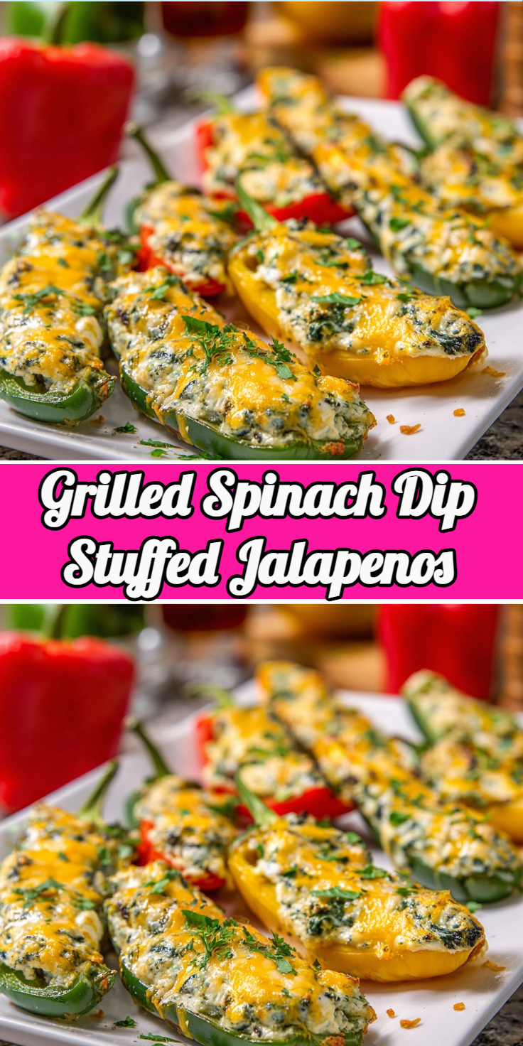 Grilled Spinach Dip Stuffed Jalapenos