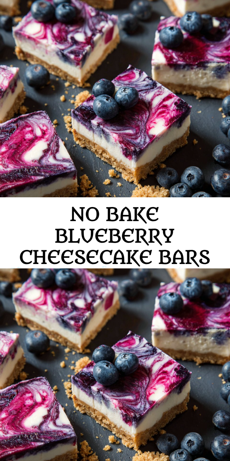 No Bake Blueberry Cheesecake Bars