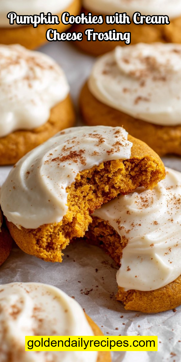 Pumpkin Cookies with Cream Cheese Frosting